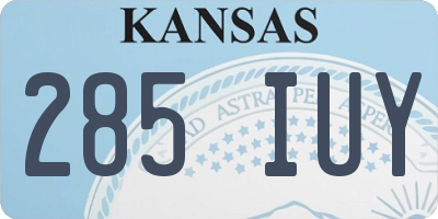 KS license plate 285IUY