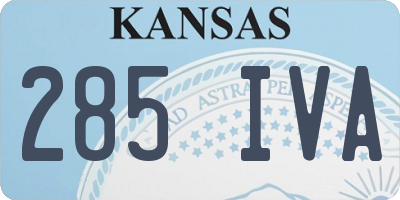 KS license plate 285IVA