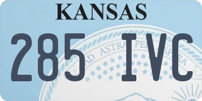 KS license plate 285IVC