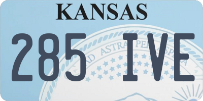 KS license plate 285IVE