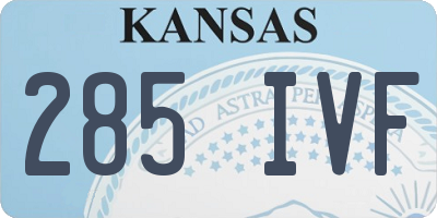 KS license plate 285IVF