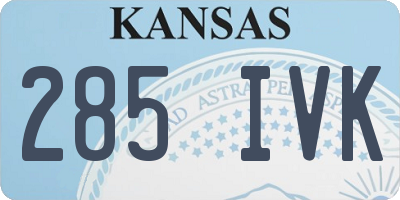 KS license plate 285IVK