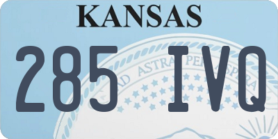 KS license plate 285IVQ