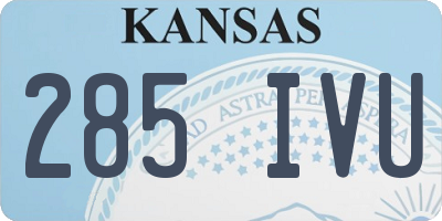 KS license plate 285IVU