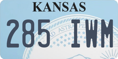 KS license plate 285IWM
