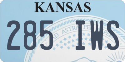 KS license plate 285IWS