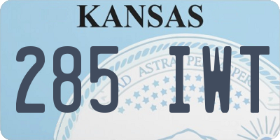 KS license plate 285IWT