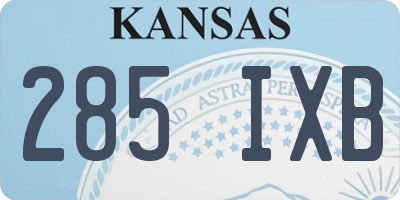 KS license plate 285IXB