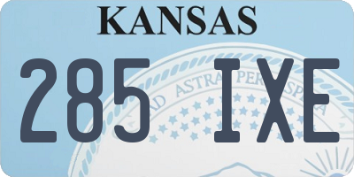 KS license plate 285IXE
