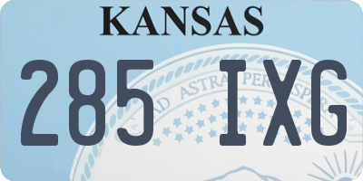 KS license plate 285IXG