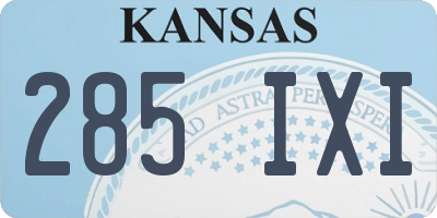 KS license plate 285IXI