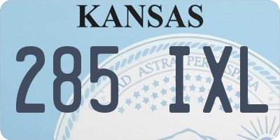 KS license plate 285IXL