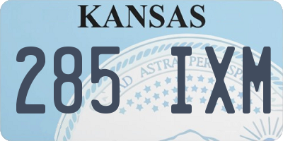 KS license plate 285IXM