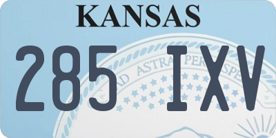 KS license plate 285IXV