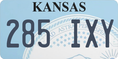 KS license plate 285IXY