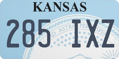 KS license plate 285IXZ