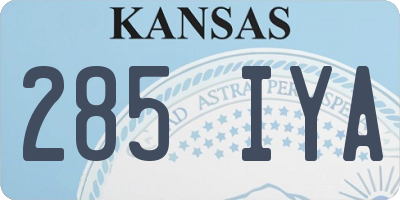 KS license plate 285IYA