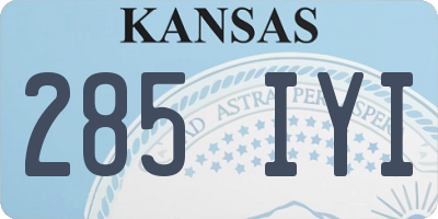 KS license plate 285IYI