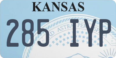 KS license plate 285IYP