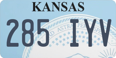 KS license plate 285IYV