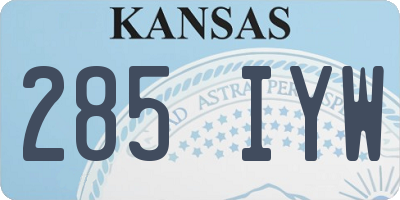 KS license plate 285IYW