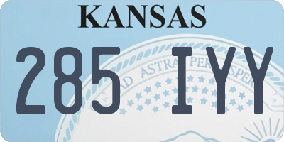 KS license plate 285IYY