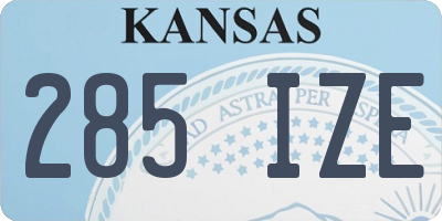 KS license plate 285IZE