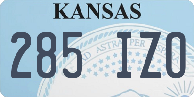 KS license plate 285IZO