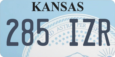 KS license plate 285IZR