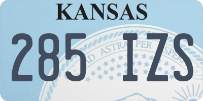KS license plate 285IZS