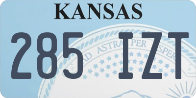KS license plate 285IZT