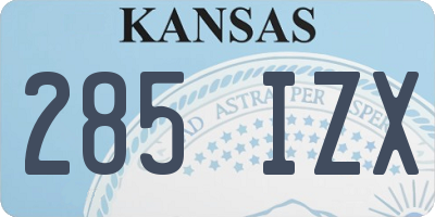 KS license plate 285IZX
