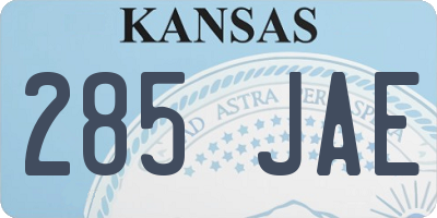 KS license plate 285JAE
