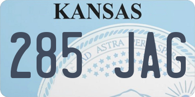 KS license plate 285JAG