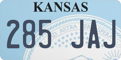 KS license plate 285JAJ