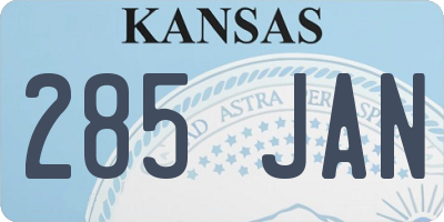 KS license plate 285JAN