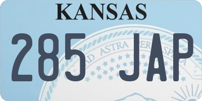 KS license plate 285JAP