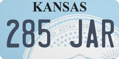 KS license plate 285JAR