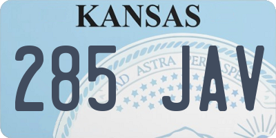 KS license plate 285JAV