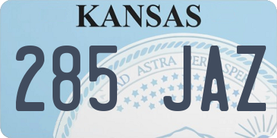 KS license plate 285JAZ
