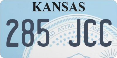 KS license plate 285JCC