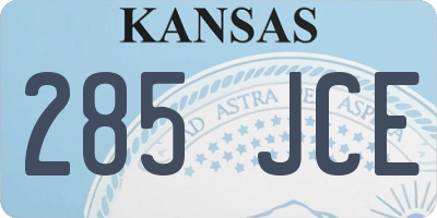 KS license plate 285JCE