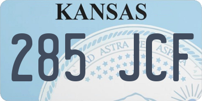 KS license plate 285JCF