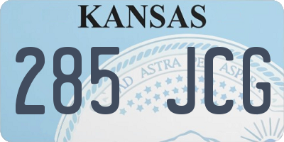 KS license plate 285JCG