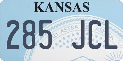 KS license plate 285JCL
