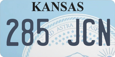 KS license plate 285JCN