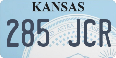 KS license plate 285JCR