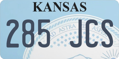 KS license plate 285JCS
