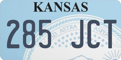 KS license plate 285JCT