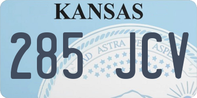KS license plate 285JCV